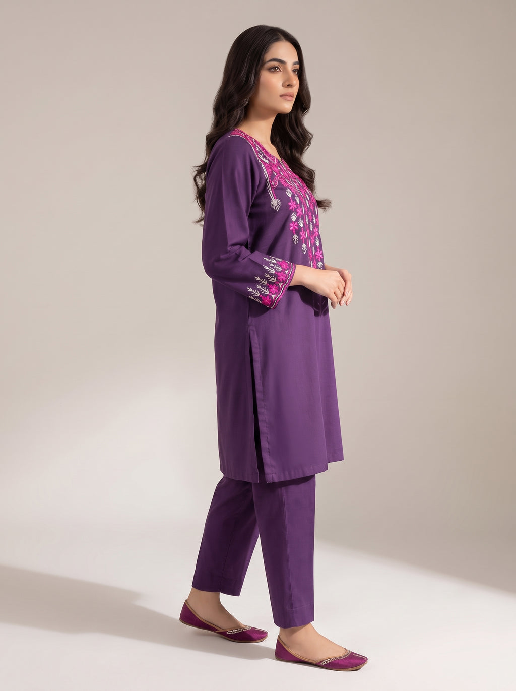 2pc Winter Purple Colour Dress