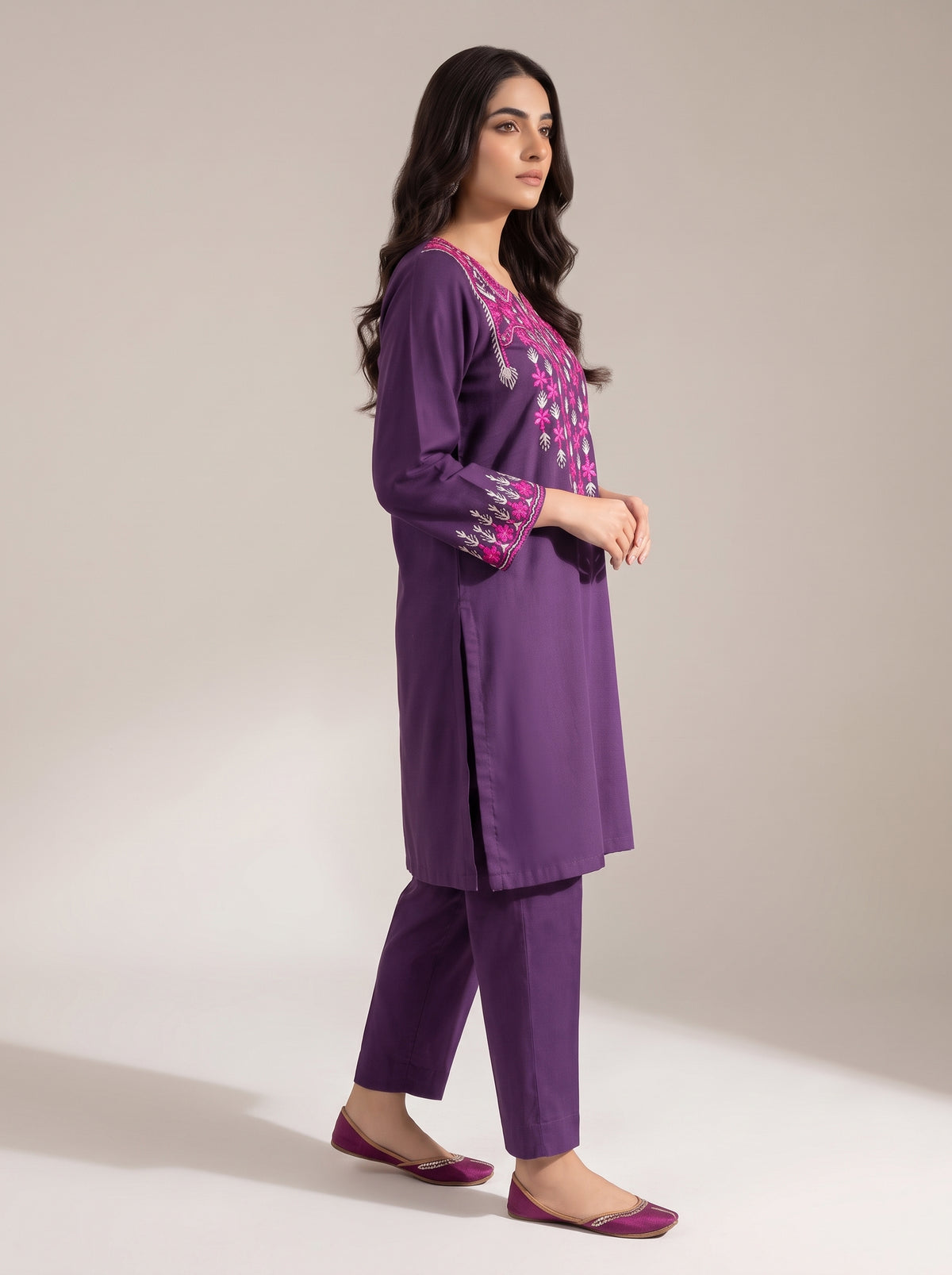 2pc Winter Purple Colour Dress