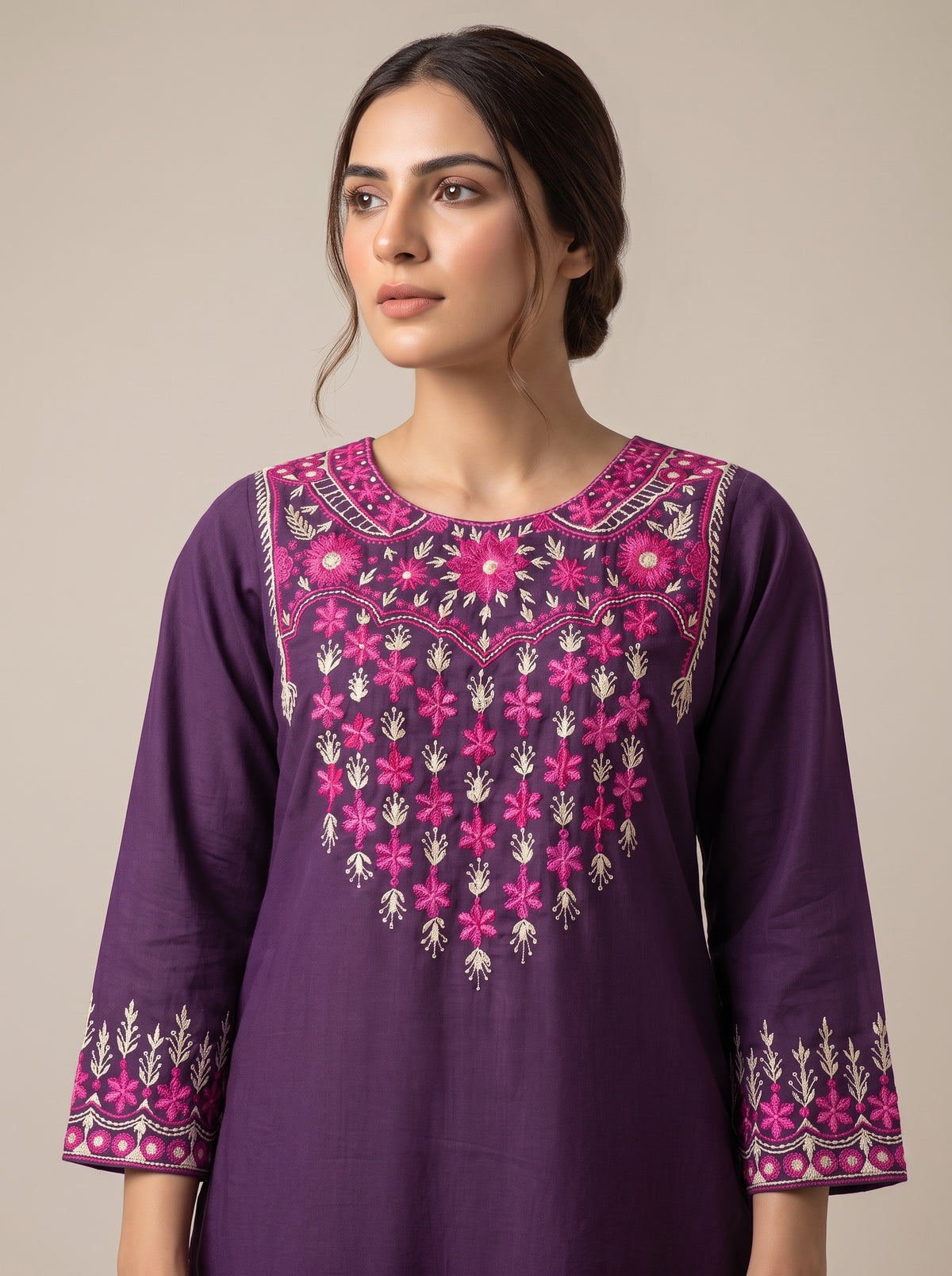 2pc Winter Purple Colour Dress