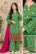 Emerald Grace – 2 Piece Printed & Embroidered Unstitched Winter Dhanak Suit