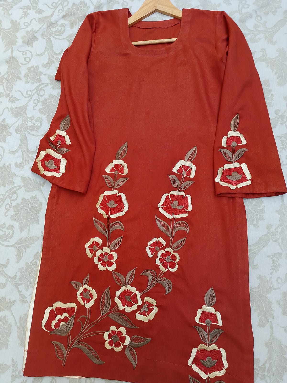 Copper Charm – 2 Piece Embroidered Unstitched Winter Dhanak Suit