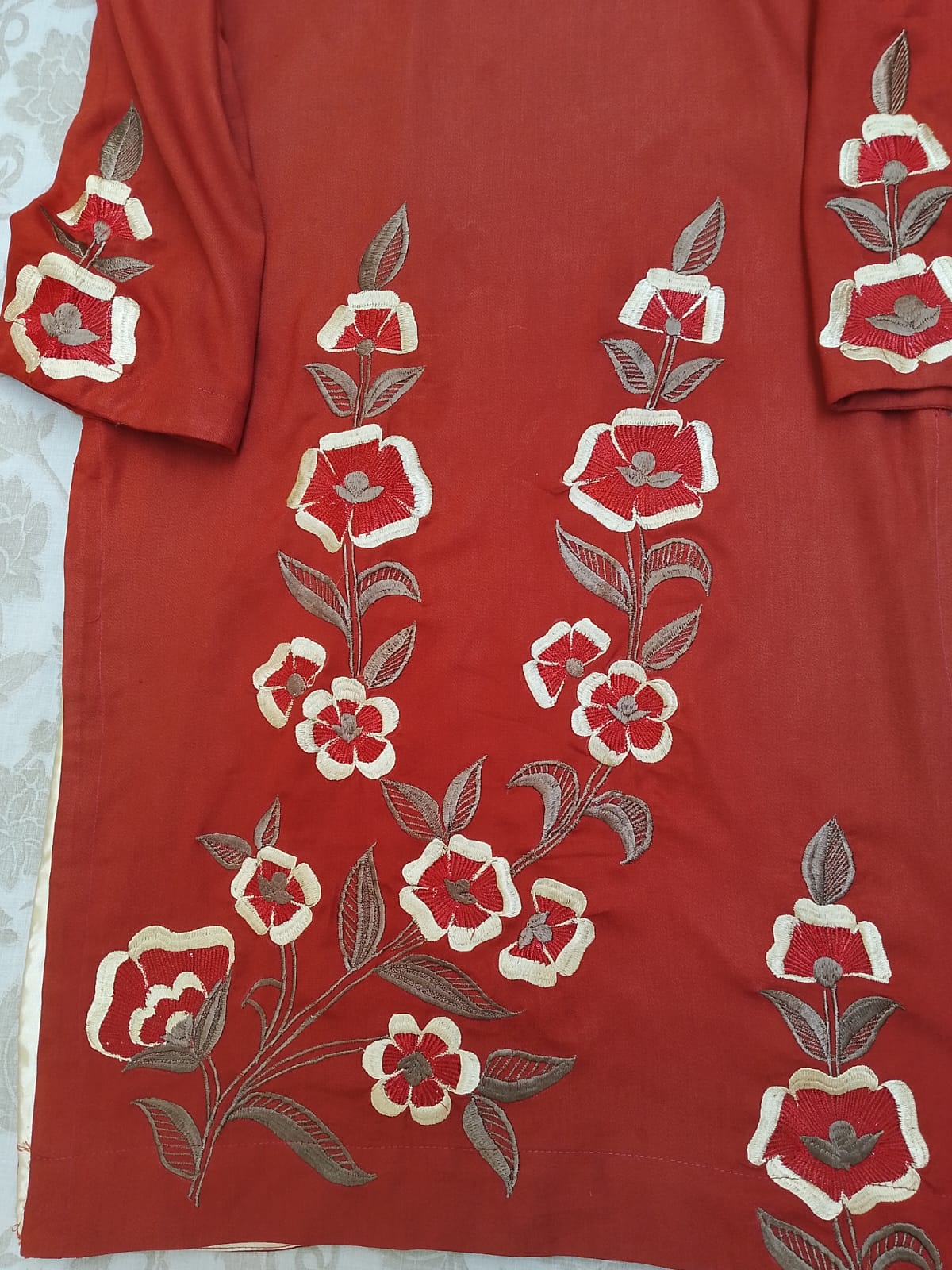 Copper Charm – 2 Piece Embroidered Unstitched Winter Dhanak Suit
