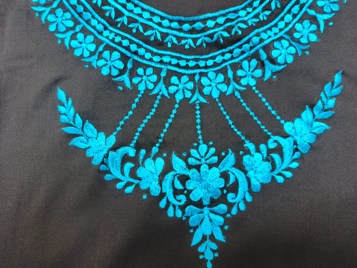 Noir Elegance – 2 Piece Embroidered Unstitched Winter Dhanak Suit