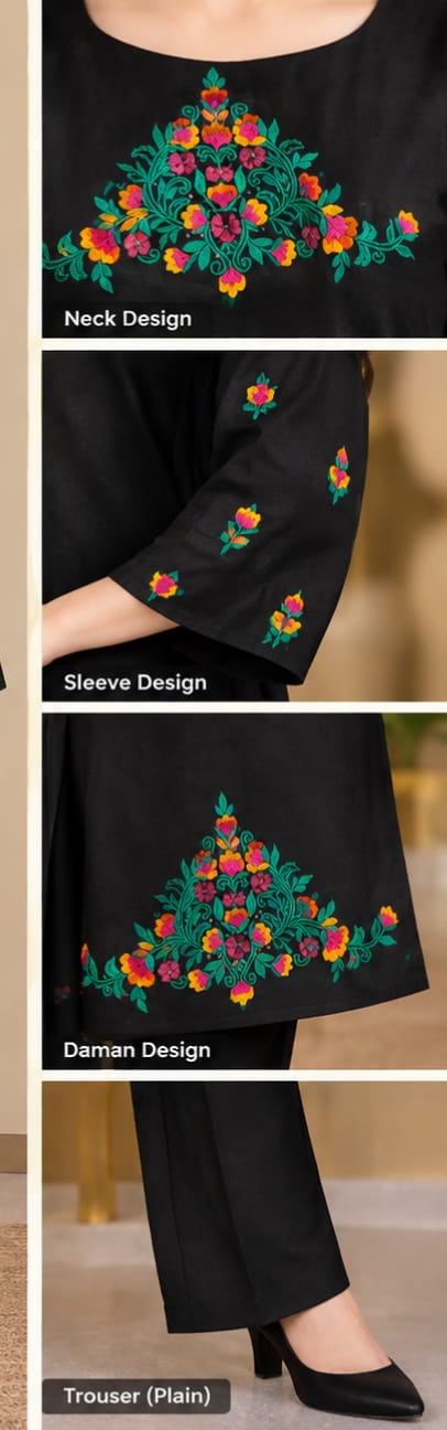 Midnight Mosaic – 2 Piece Multicolour Embroidered Unstitched Winter Dhanak Suit