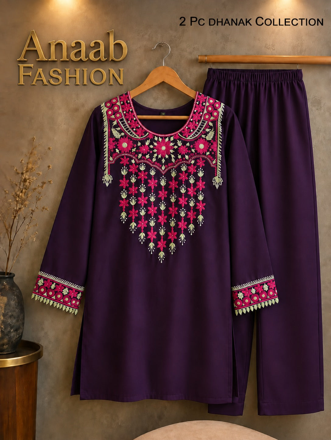 2pc Winter Purple Colour Dress