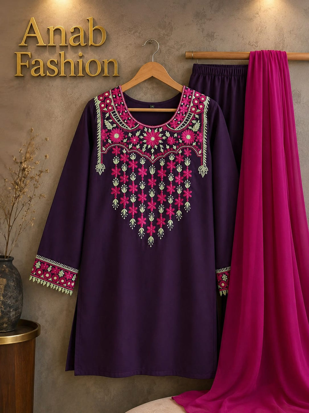 2pc Winter Purple Colour Dress