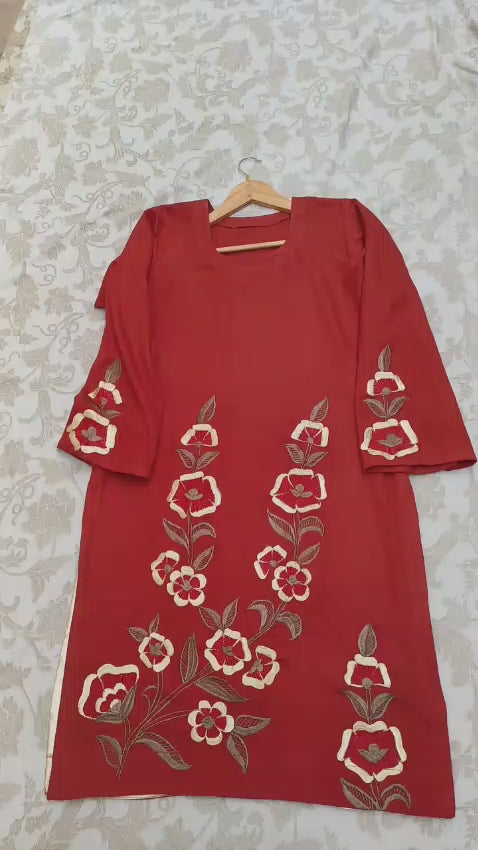 Copper Charm – 2 Piece Embroidered Unstitched Winter Dhanak Suit
